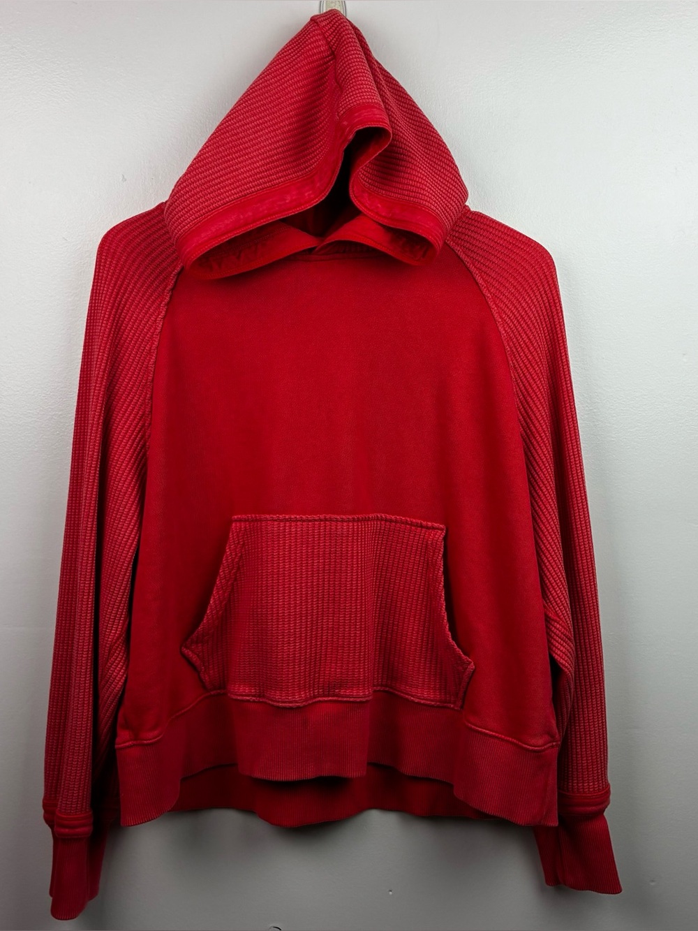 Aerie Red Essential Waffle Hoodie